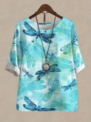 Women's Plus Dragonfly Print Tee & Pants Set