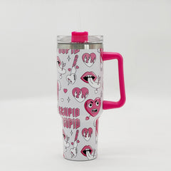 Stainless Steel Tumbler 40oz With Handle & Lid Portable Cold Water Cup