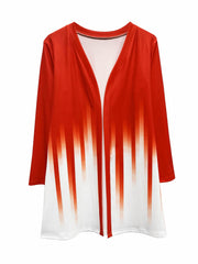 Ombre Print Long Sleeve Open Front Cardigan