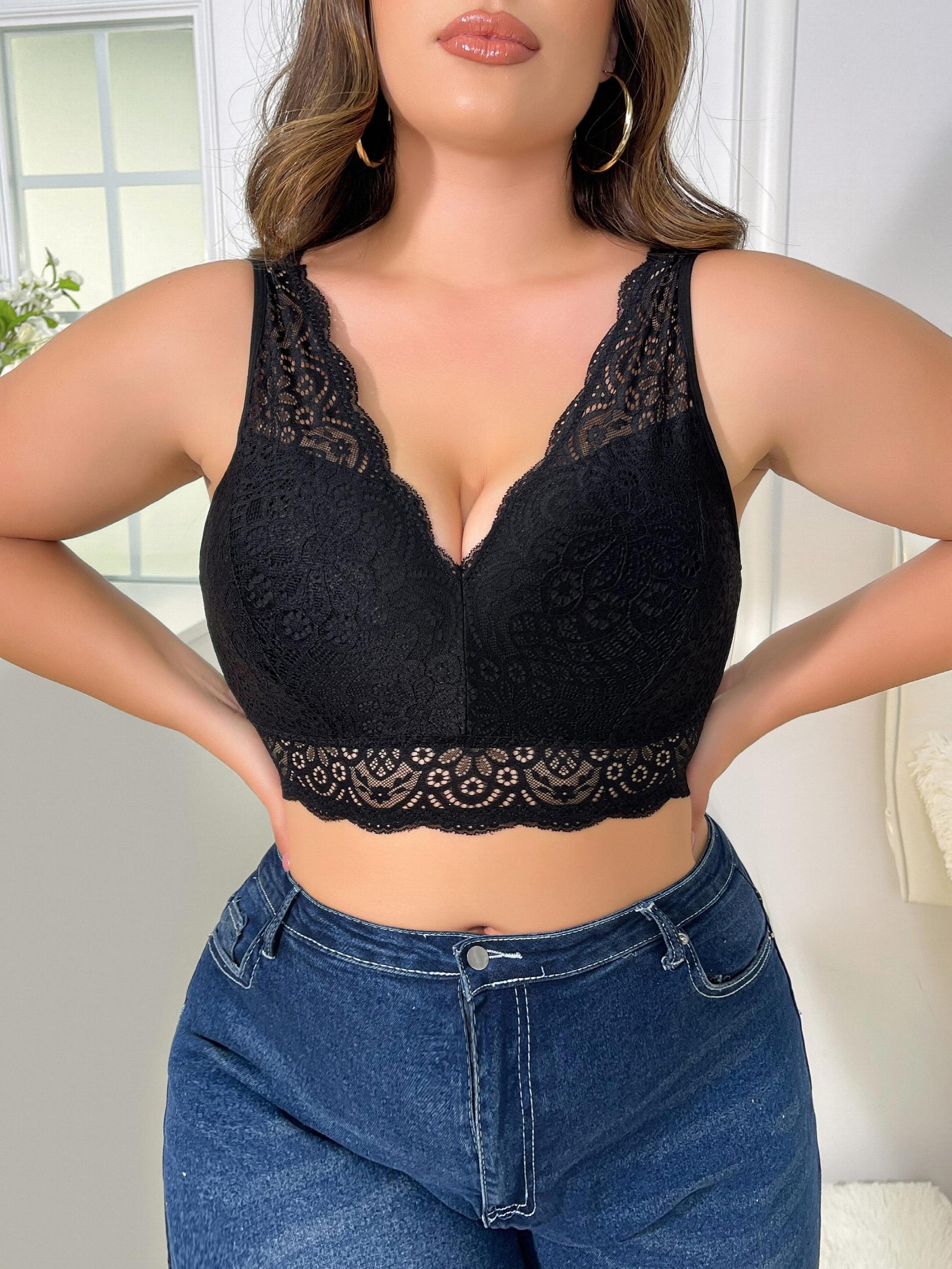 Sexy Floral Lace V Neck Bra