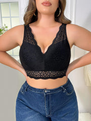 Sexy Floral Lace V Neck Bra