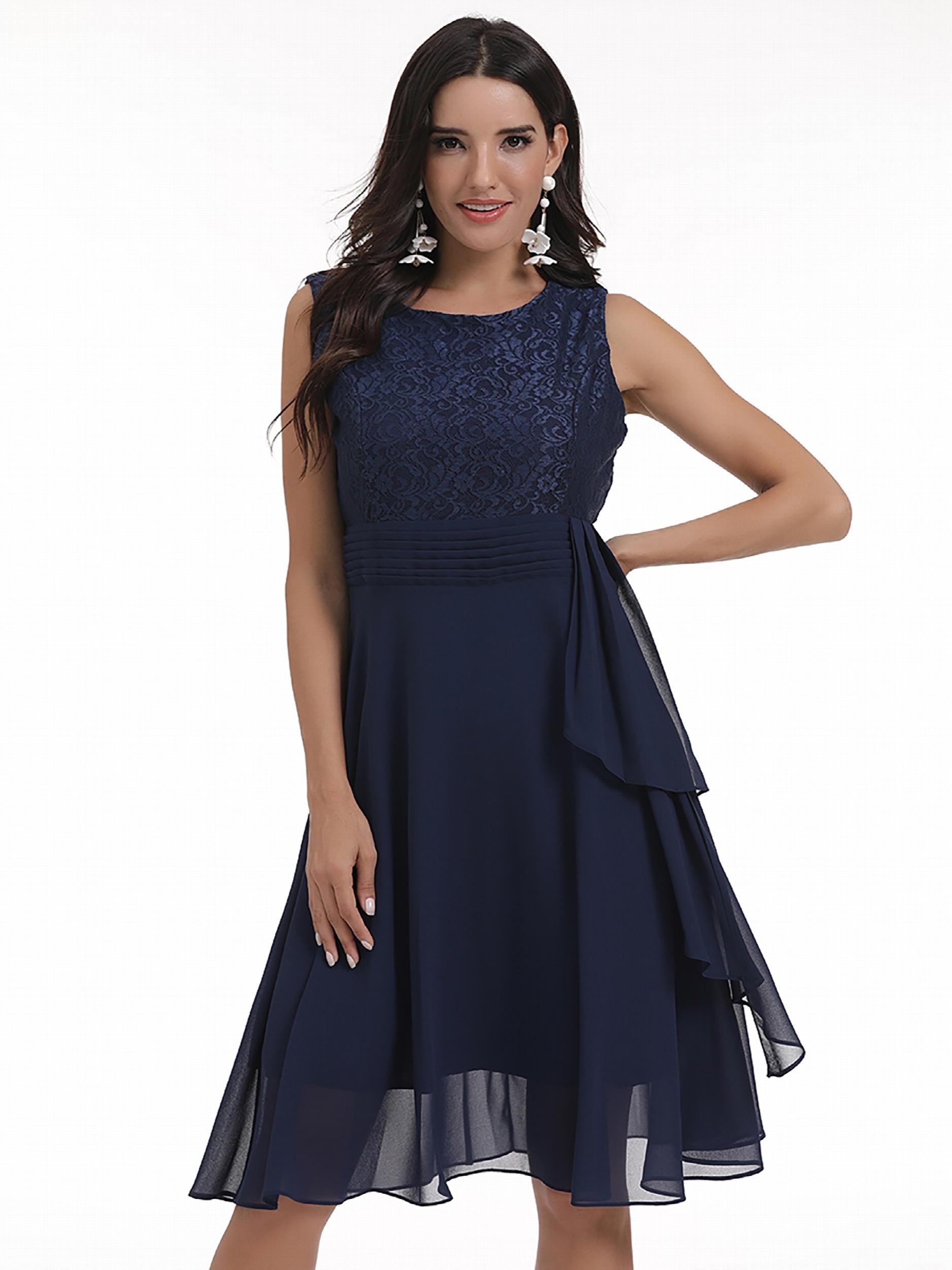 Women's Lace Chiffon Party Cocktail Dress