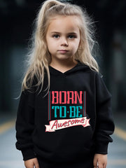 2pcs Born To Be Awesome Girls Hoodies Jogger Pants Set Sports
