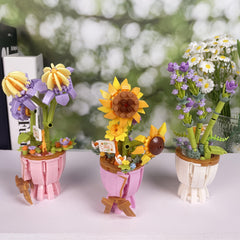 Flower Bouquet Building Blocks Simulation Puzzle Desktop Ornament