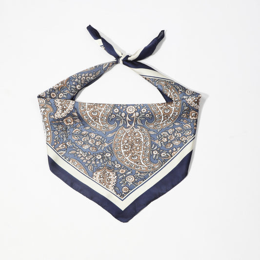 Vintage Square Scarf Satin Silk Shawl Bandana Paisley Print Head Wraps