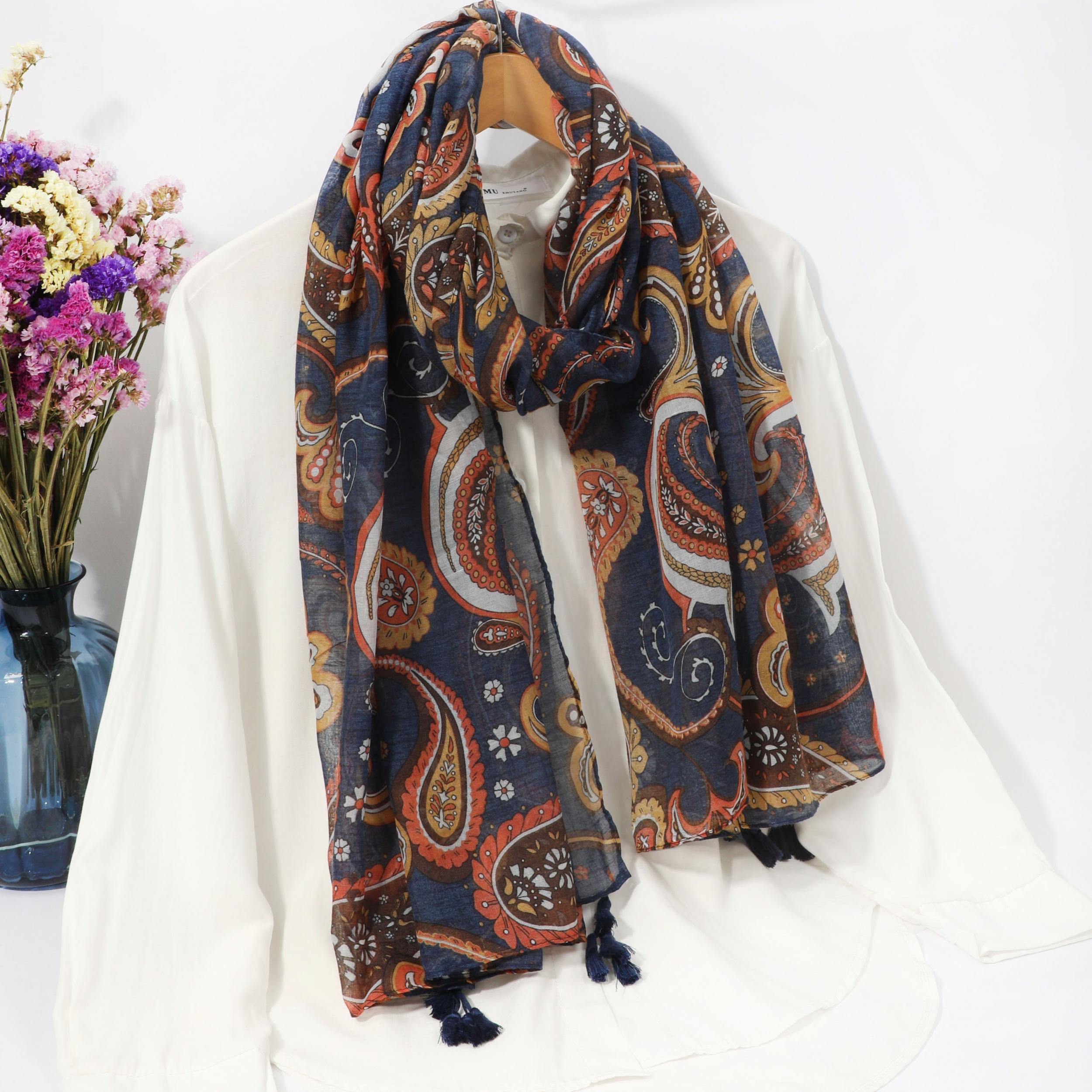 Men's Cashew Pattern Scarf for Outdoor
