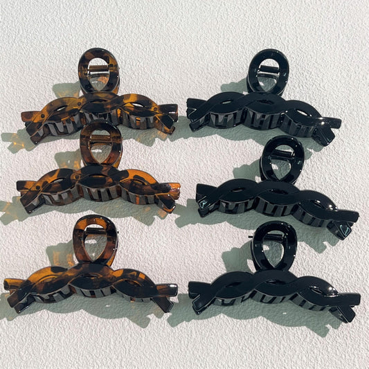 6pcs Large Hair Claw Vintage Solid Shark Claw Hair Accessories