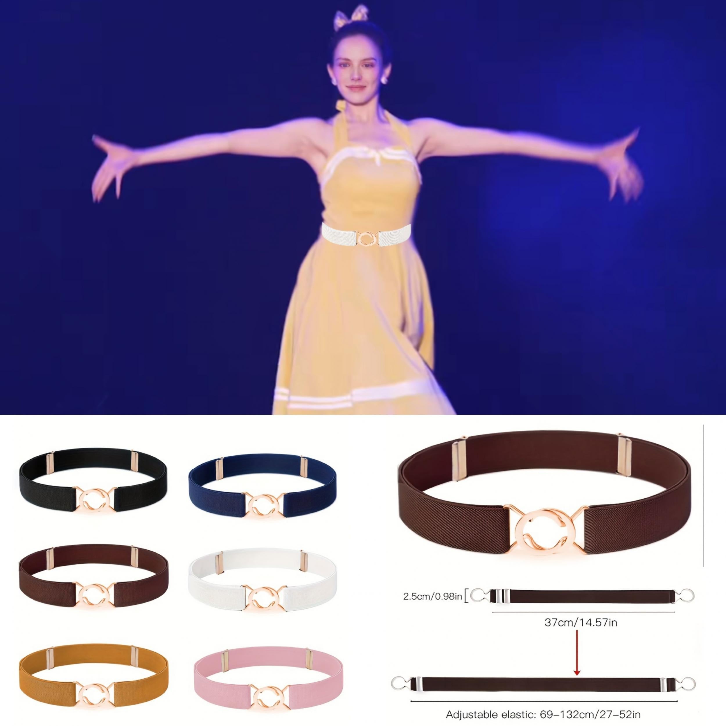 Women's Elastic Waistband with Adjustable Metal Buckle
