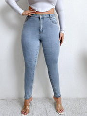 Women's Plus Button Fly High Rise Skinny Jeans