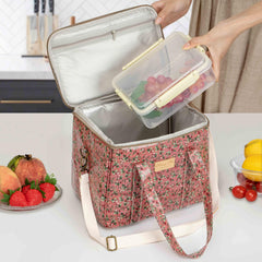 Floral Insulated Bag Large Capacity Cooler Bag