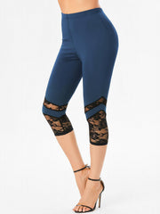 Lace Skinny Capris Leggings Sexy Crop Leggings