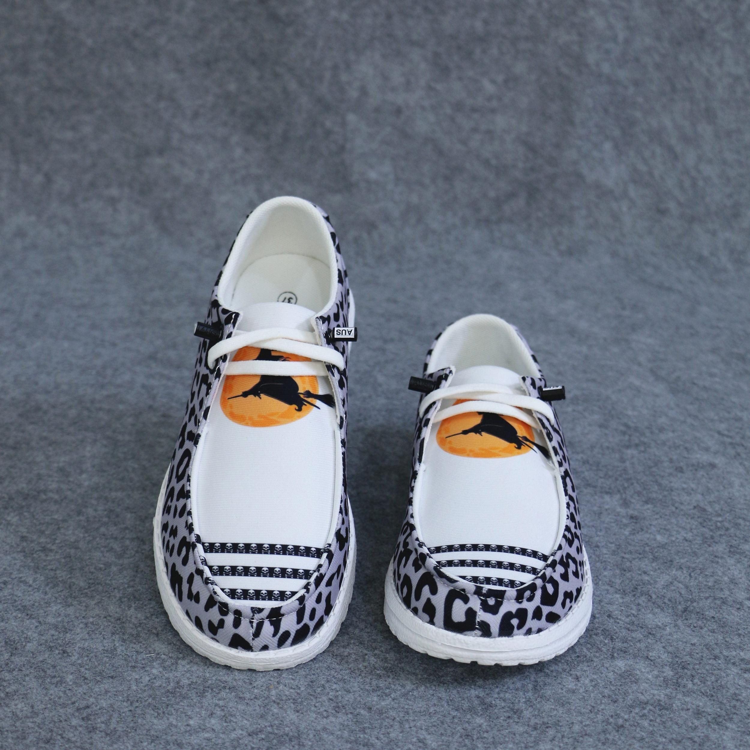Leopard Print Walking Shoes Lightweight Sport Flat Shoes