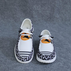 Leopard Print Walking Shoes Lightweight Sport Flat Shoes