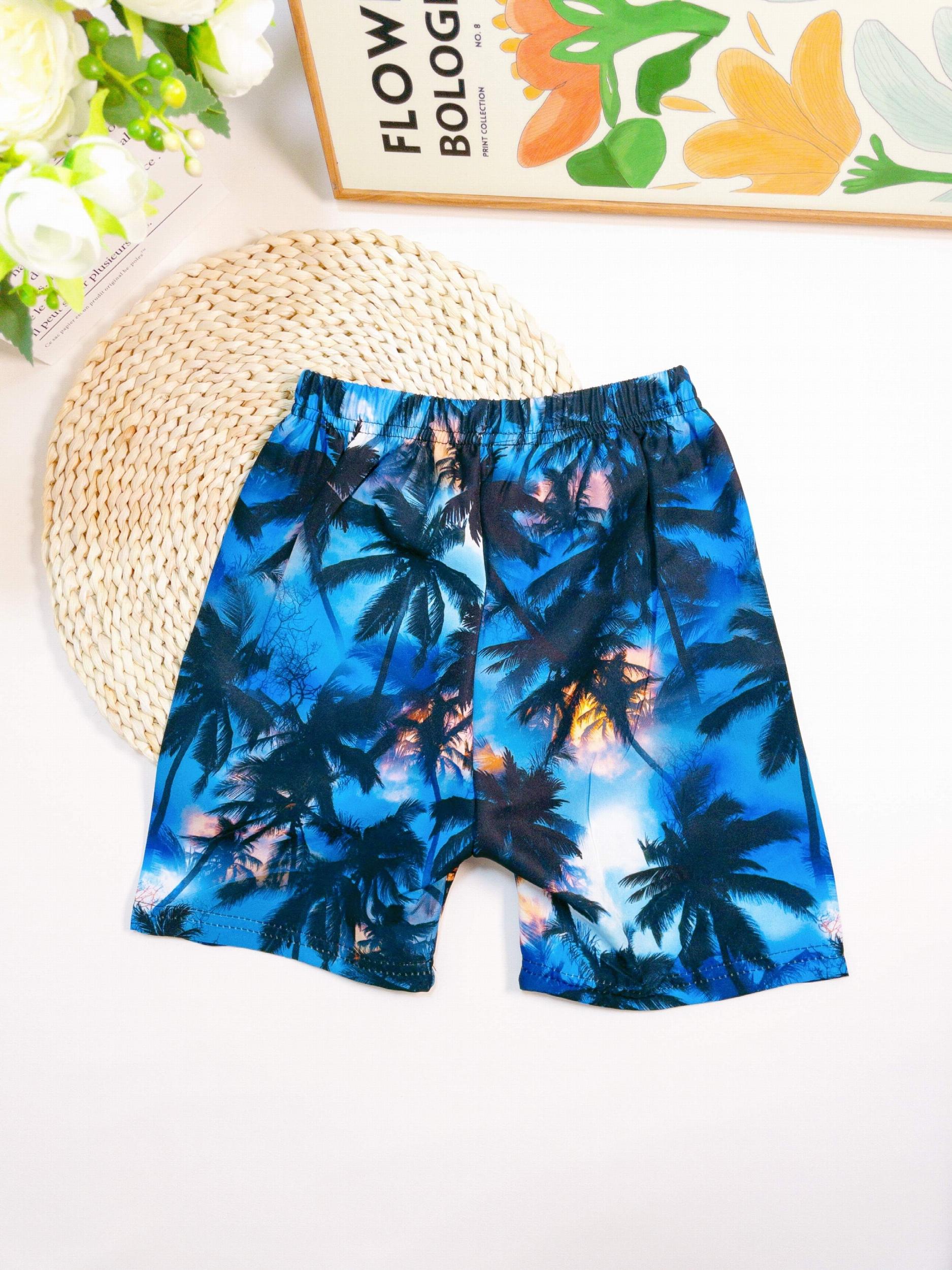Boys Casual Coconut Tree Shorts Swim Trunks For Summer Holiday