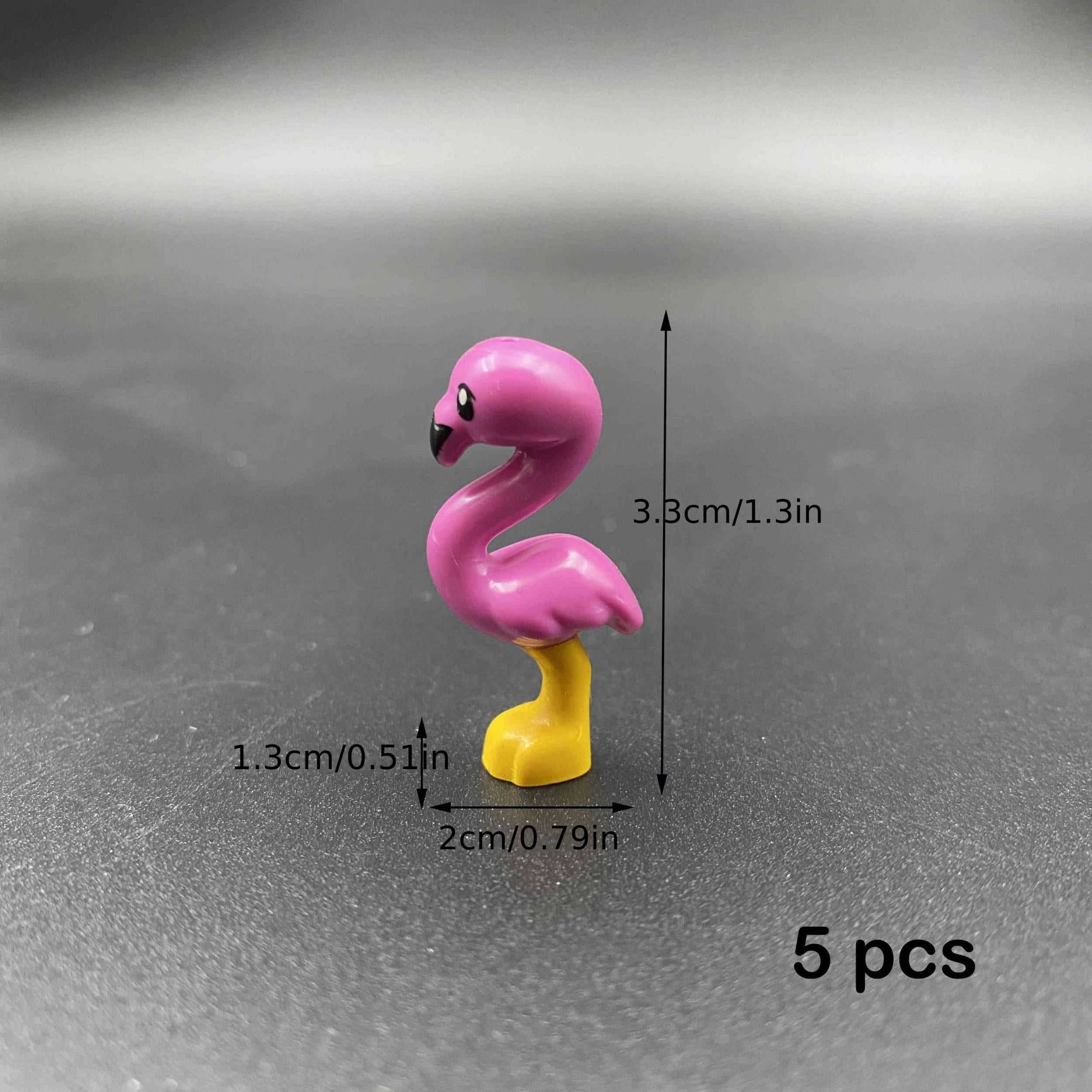 5PCS Flamingo Building Blocks DIY Ornaments for Christmas Toys