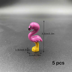 5PCS Flamingo Building Blocks DIY Ornaments for Christmas Toys