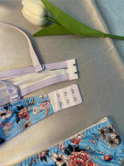 Floral Print Push Up Bra & Panties Set