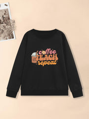 Girls' Coffee And Smile Graphic Sweatshirt