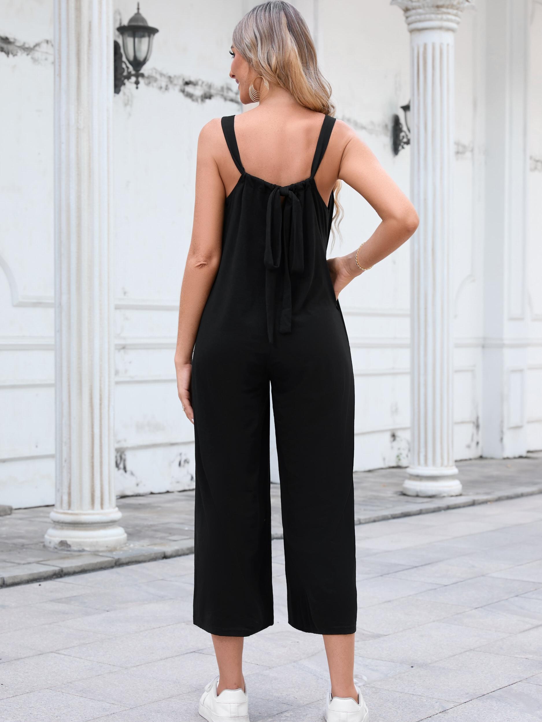 Casual Sleeveless Wide Leg Jumpsuit for Spring & Summer
