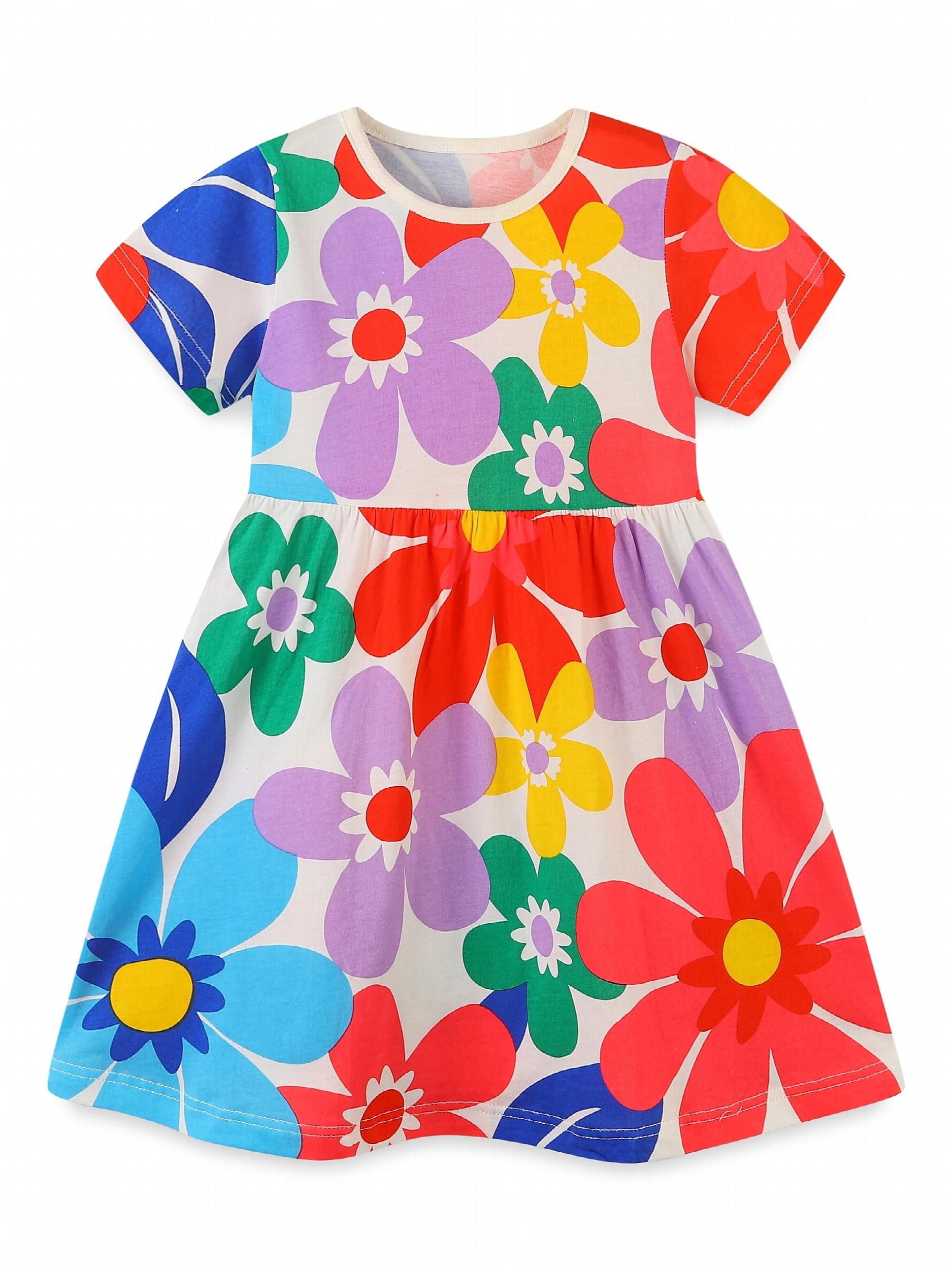 Toddler Girls Floral Print Cotton Dress