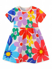 Toddler Girls Floral Print Cotton Dress
