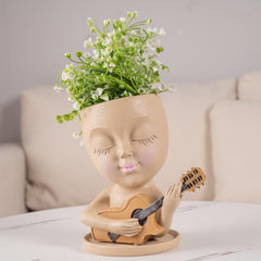 Resin Guitar Vase Kids Room Office Living Decor
