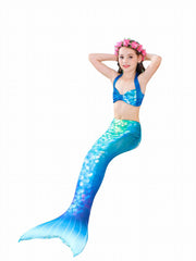 Girl's Mermaid Swimsuit 3pcs Halter Bikini & Mermaid Tail