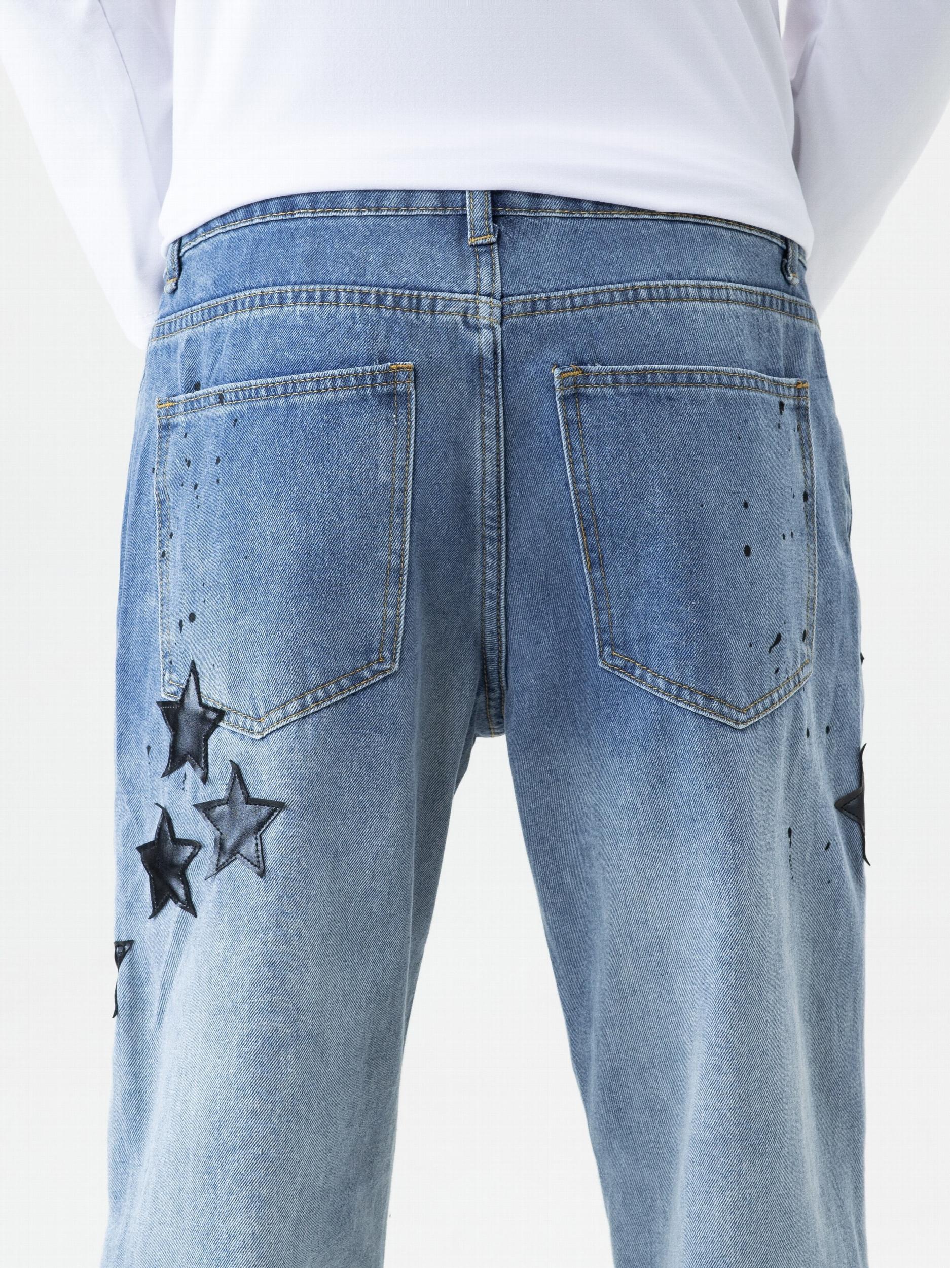 Loose Fit Distressed Denim Jeans Men's Casual Street Style