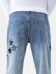 Loose Fit Distressed Denim Jeans Men's Casual Street Style
