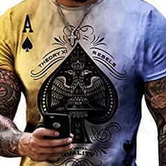 Men's Outdoor T-Shirt Ace Of Spade 3D Digital Print Casual & Comfy
