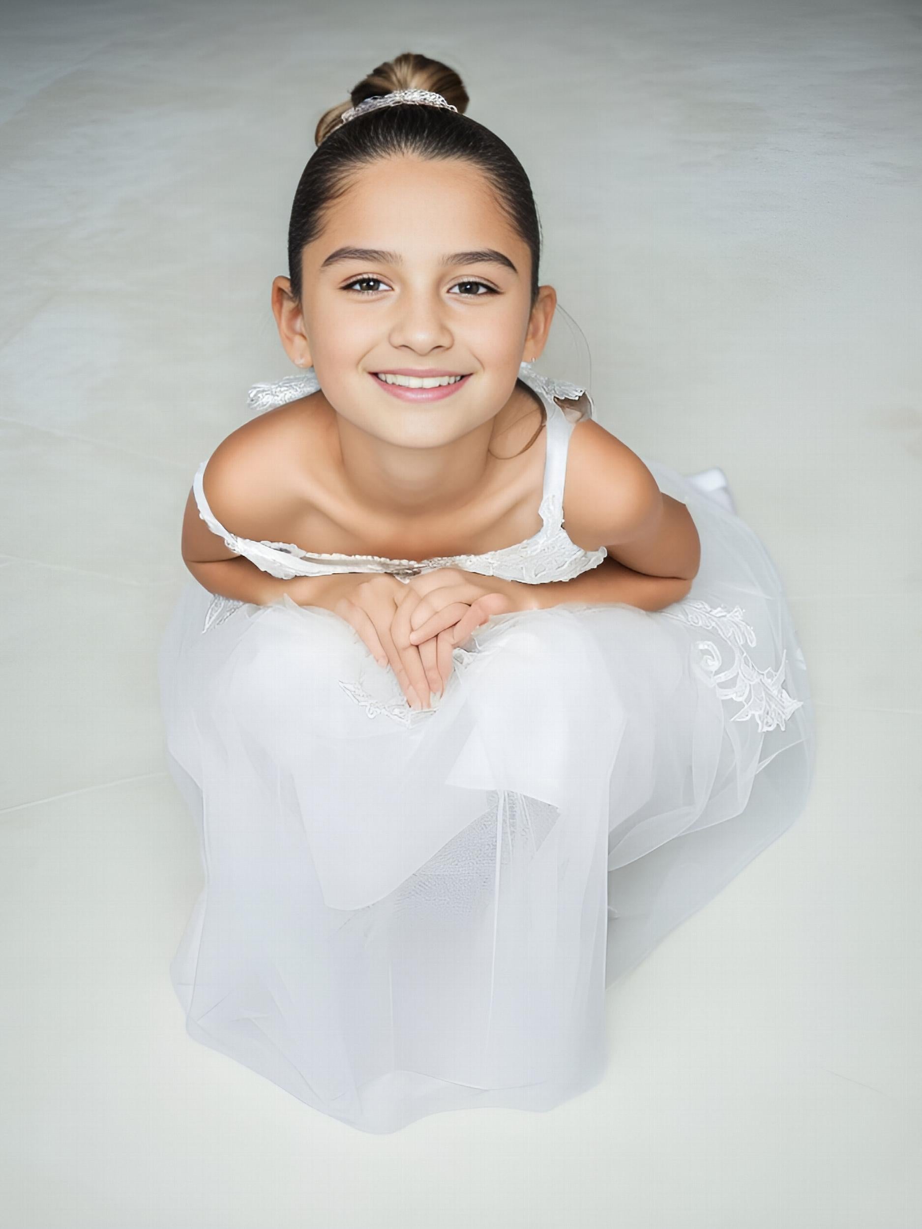 Girls' Lace Suspender Mesh Tutu Dress