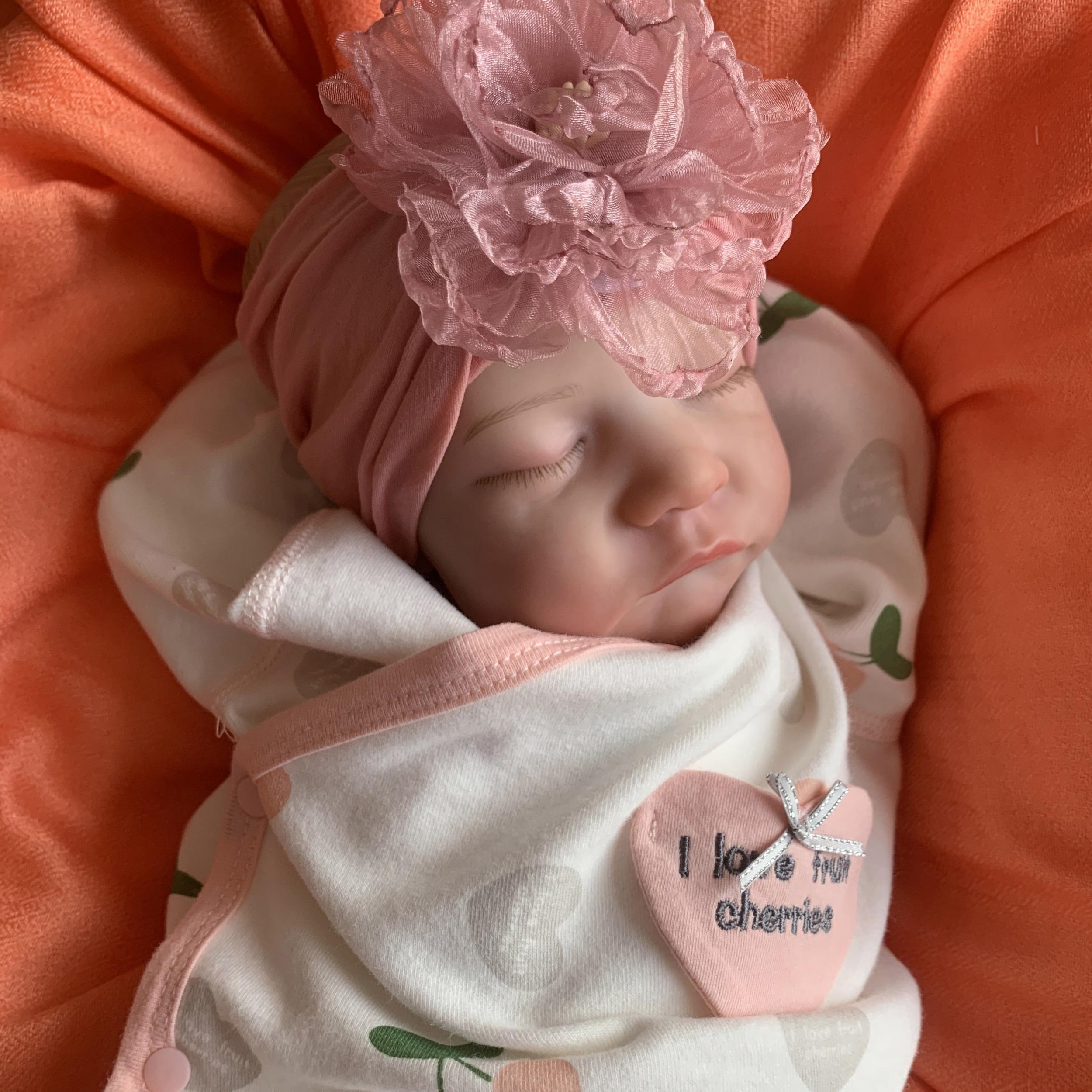 Reborn Baby Dolls Asleep 3D Skin Visible Veins Lifelike Newborn Doll Toy Gift