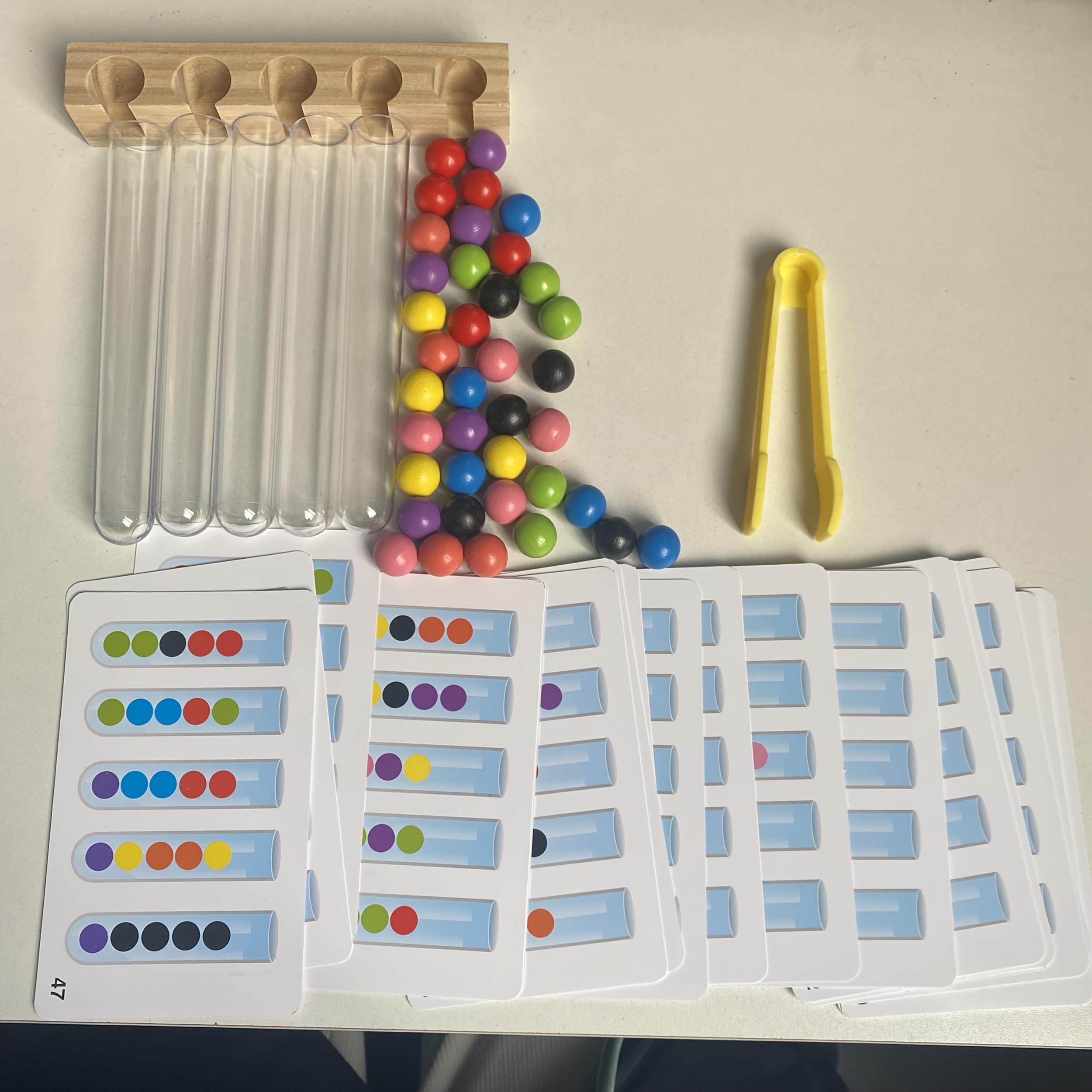 Wooden Bead Counting & Recognition Puzzle Toy