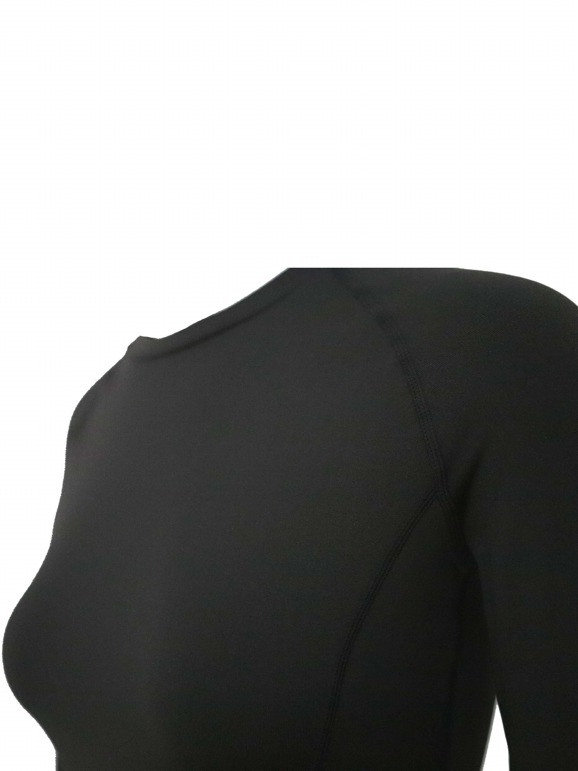 Stretchy Fleece Liner Thermal T Shirt Slimming Round Neck Long Sleeves Yoga Top