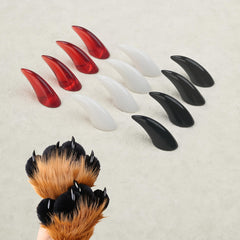 8pcs Fluffy Fur Cat Claw Nail DIY Set - Animal Role Play Accessories