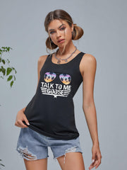 Coconut Tree Pattern Tank Top for Yoga Running