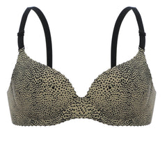 Leopard Print Push Up Bra High Support T shirt Bra Women's Lingerie