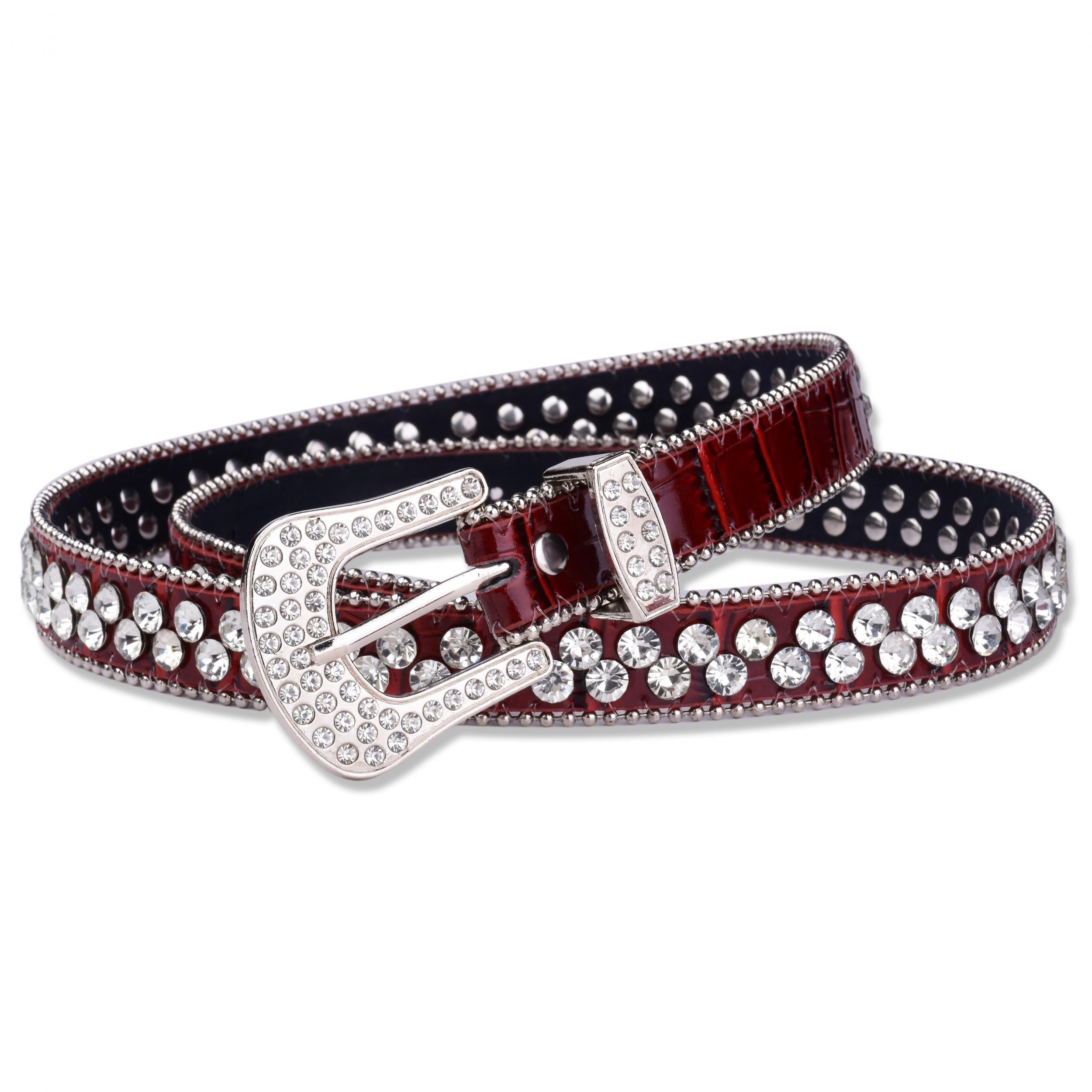 Y2K Rhinestone PU Belt Hip Hop Jeans Pin Buckle Western Cowboy Cowgirl Belts