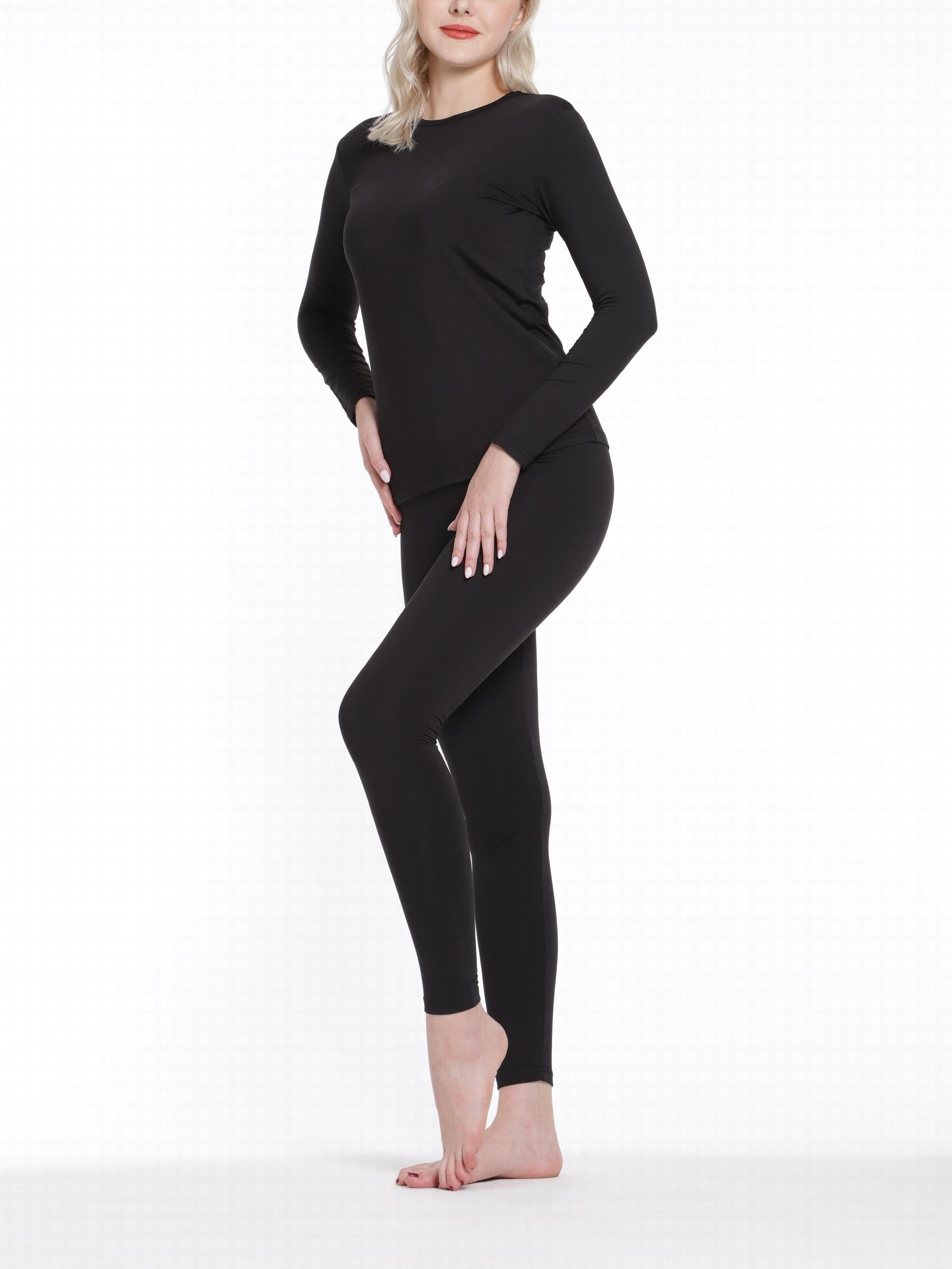 Women's Thermal Underwear Set Long Sleeve Crew Neck Tops & Pants