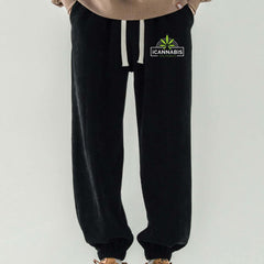 Men's Leaf Bear Graphic Sweatpants Elastic Waist Sport Pants