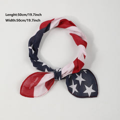 American Flag Print Bandana Hip Hop Square Scarf Cotton Unisex Head Wrap