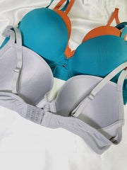 3pcs Solid T Shirt Bras Push Up Bra Women's Lingerie & Underwear