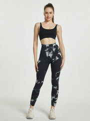 Tie Dye High Waist Yoga Sports Pants Elastic Workout Running Leggings