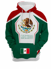Mexico Pattern Print Hoodie Men's Casual Graphic Pullover Hooded Sweatshirt
