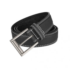 Men's Leather Belt Feather Edge Pin Buckle Jeans Belt