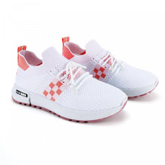 Women's Mesh Platform Sneakers Plaid Lace Up Outdoor Shoes