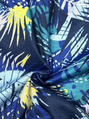 Tropical Print Elastic Waist Shorts for Women