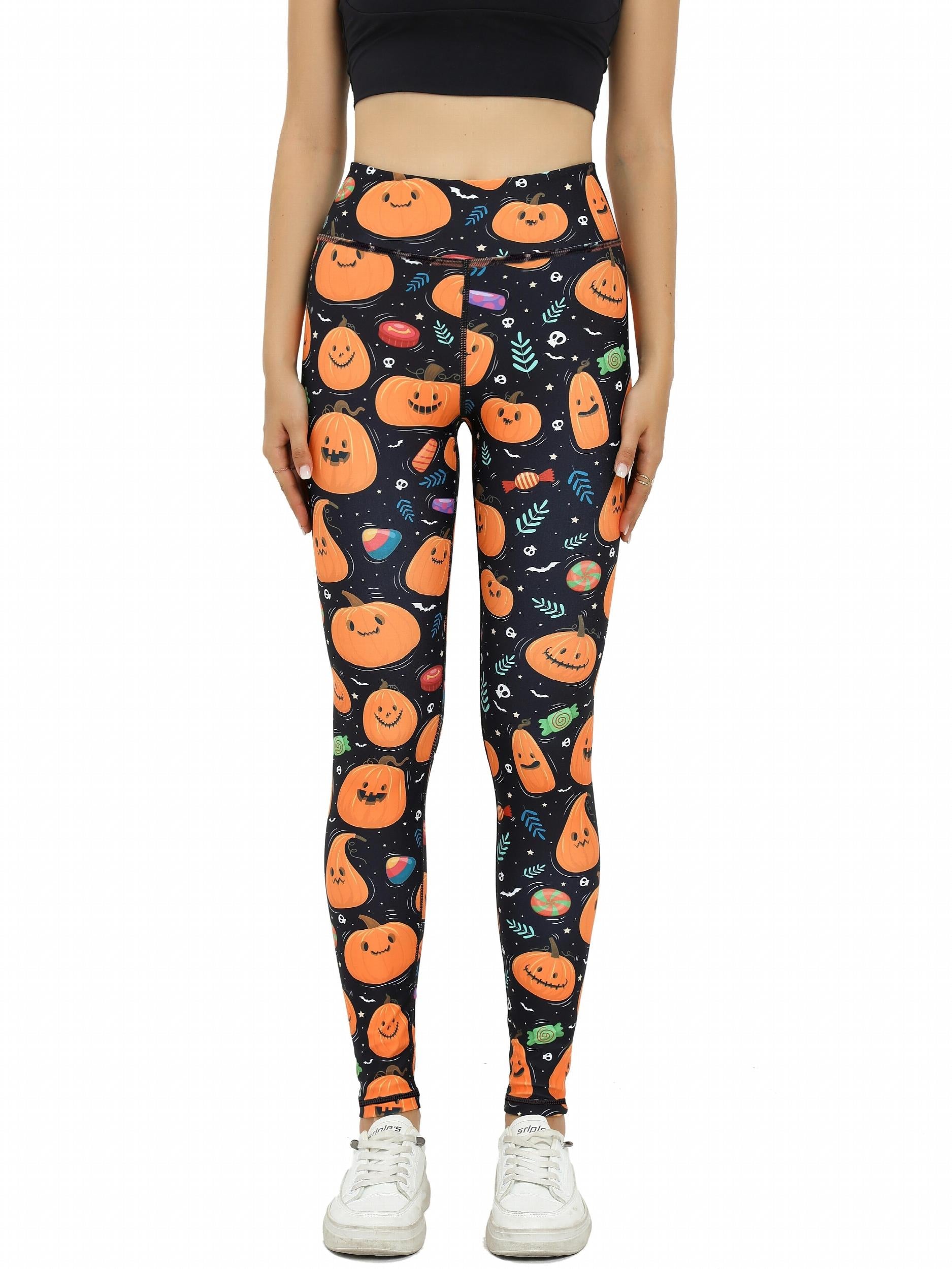 Halloween Print Slimming Yoga Leggings High Waist Butt Lifting Workout Pants