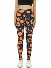 Halloween Print Slimming Yoga Leggings High Waist Butt Lifting Workout Pants