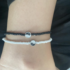 Boho Style String Anklet Set Vintage Ankle Bracelet for Women 2 Pcs